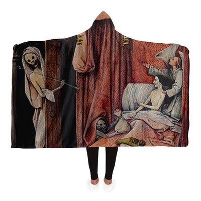 Dark Slate Gray Hieronymus Bosch Death Of The Miser Great For Any Fan Of Bosch | Hooded Blanket