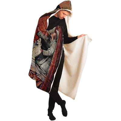 Light Gray Hieronymus Bosch Death Of The Miser Great For Any Fan Of Bosch | Hooded Blanket