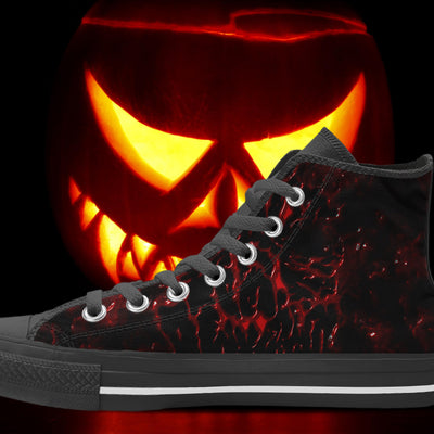 Black Bloody Skull Decor | Women's Classic High Top Canvas Shoes