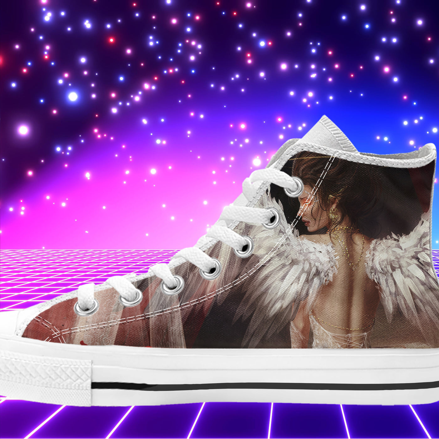 Plum Angelic | Women's Classic High Top Canvas Shoes