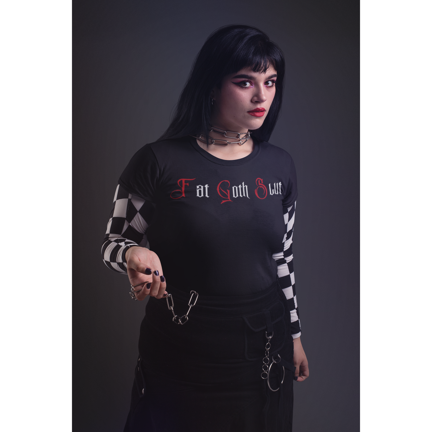 Dark Slate Gray Fat Goth Slut | T-Shirt