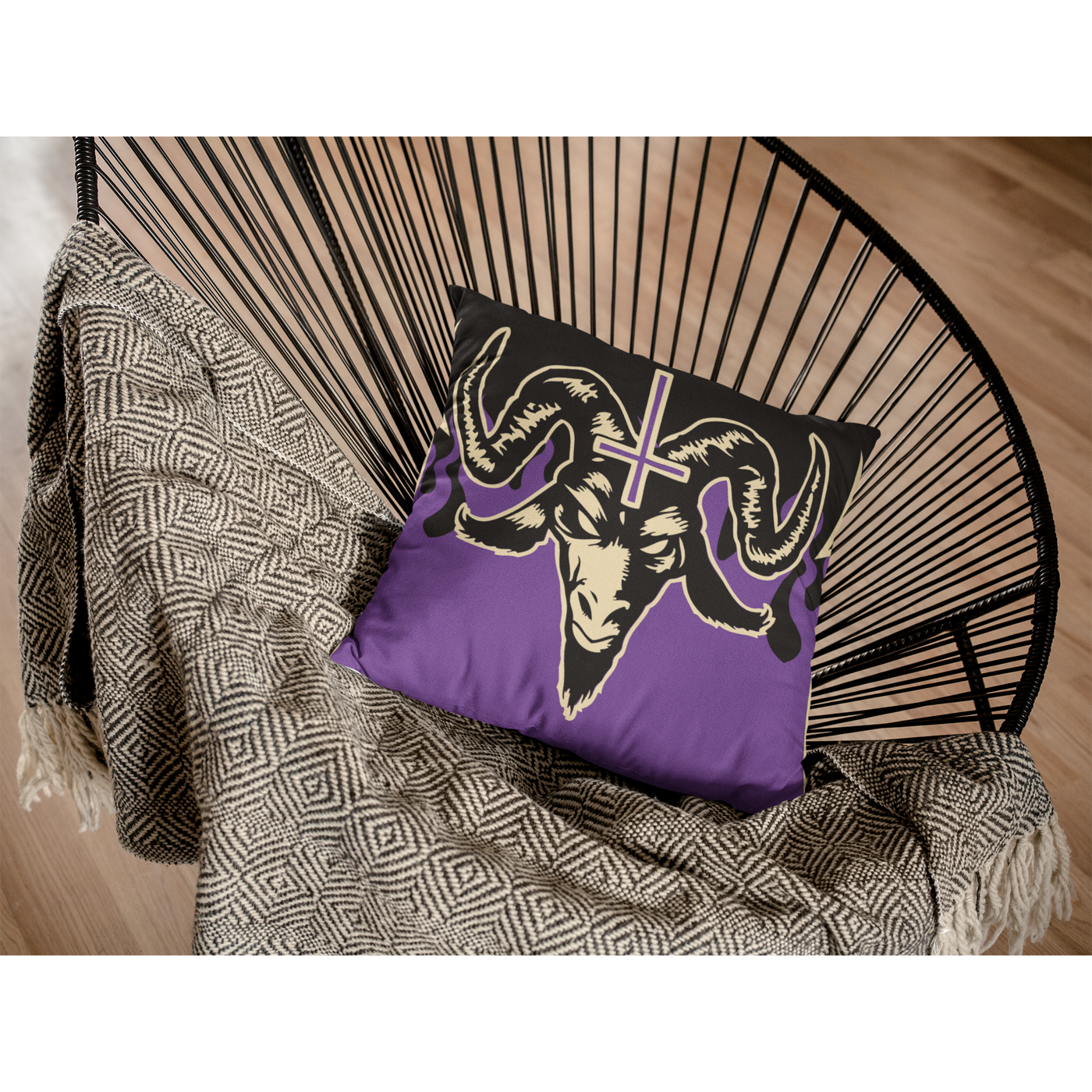 Slate Gray Baphomet Red & Purple | Pillow Cases