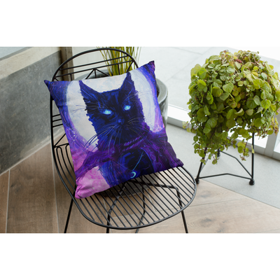 Dark Slate Gray Witches Familiar | Pillow Case
