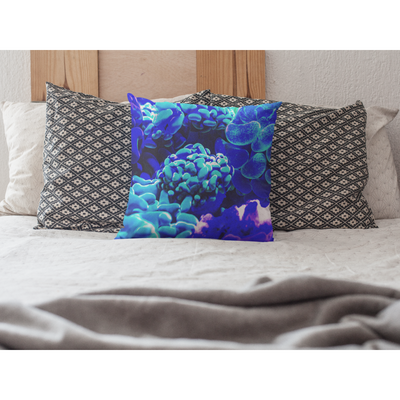 Gray Blue Neon Coral Reef | Pillow Cover