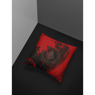 Dark Slate Gray Bloody Esoteric Symbols | Pillow Cover