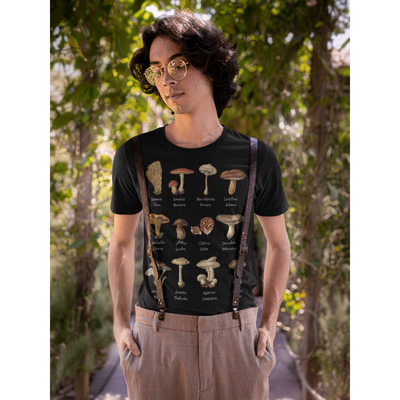 Dark Slate Gray Mushroom Shirt Vintage T Shirt Styled Art For Cottagecore Clothing Lovers | T-Shirt