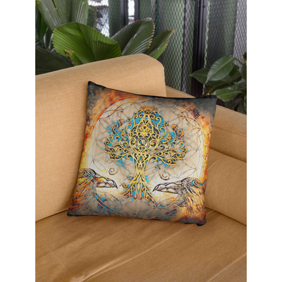 Dim Gray Tree Of Life Mosaic & Space |  Pillow Cases