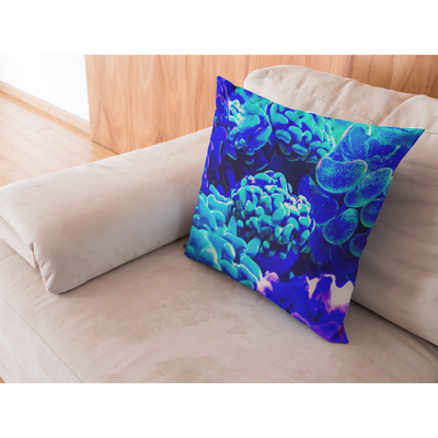 Gray Blue Neon Coral Reef | Pillow Cover