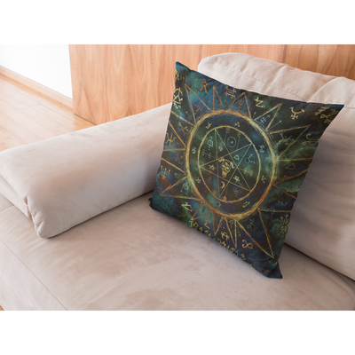 Tan Evil Esoteric Symbols & Ouija Board | Pillow Case