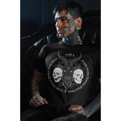 Black Baphomet Demon Goat Head | T-Shirt