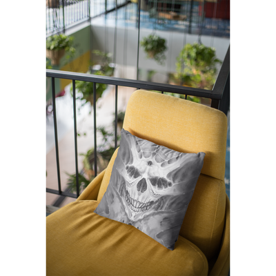 Dim Gray Skull Faced Grin | Pillow Case