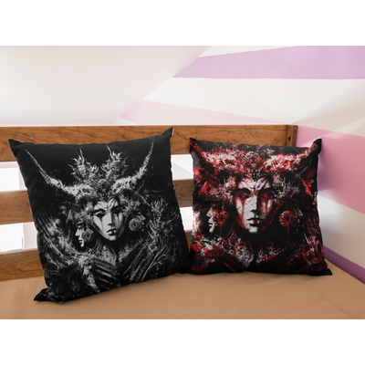 Black Red & Gray Greek Goddess Hecate | Pillow Case