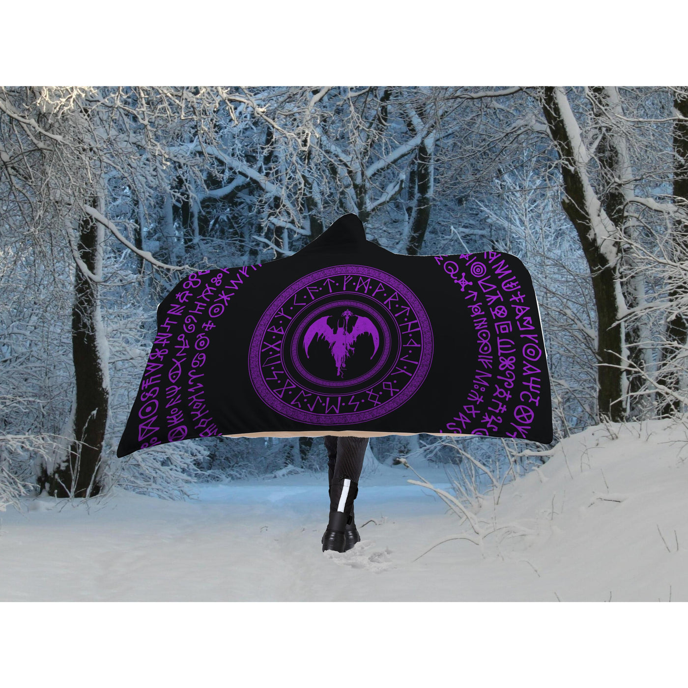 Slate Gray witchy 18 Hooded Blanket-Frontside-Design_Template copy
